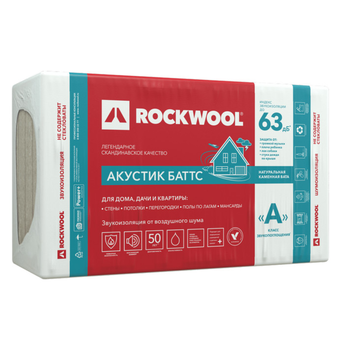Звукоизоляция Роквул Акустик Баттс 150х600х1000
